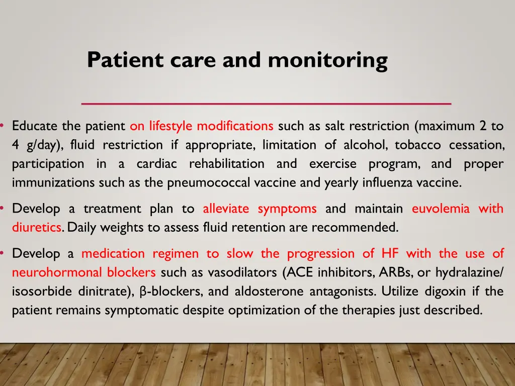 patient care and monitoring