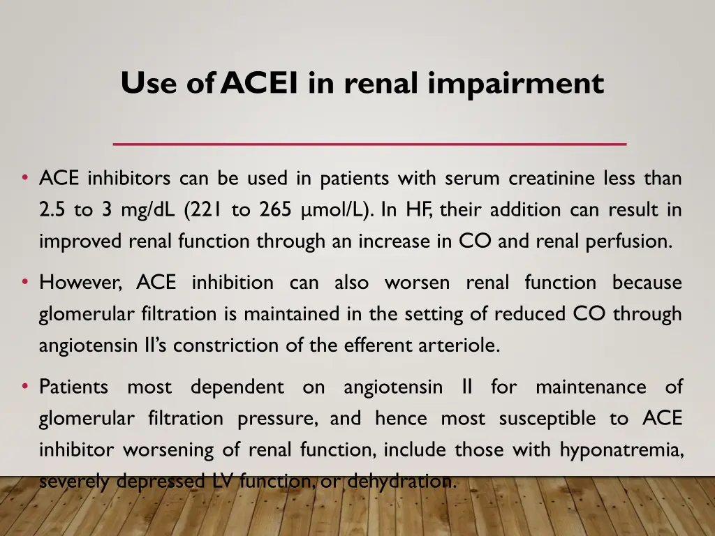 use of acei in renal impairment