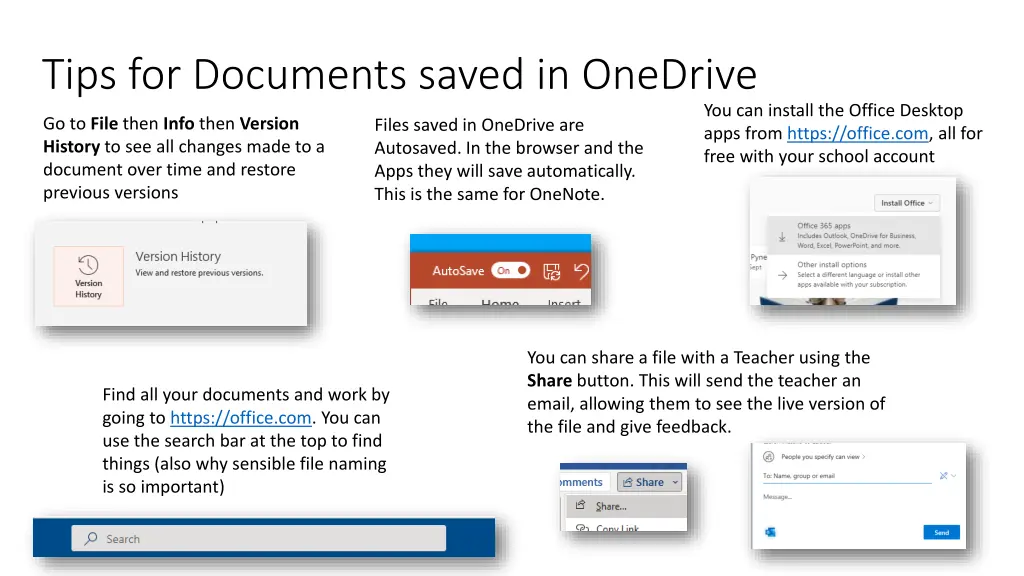 tips for documents saved in onedrive