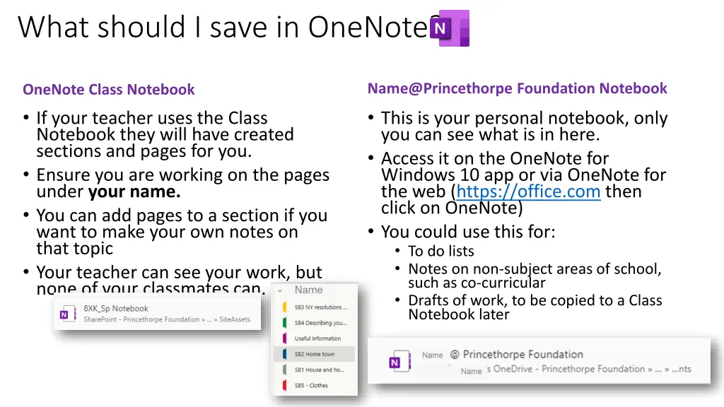 what should i save in onenote