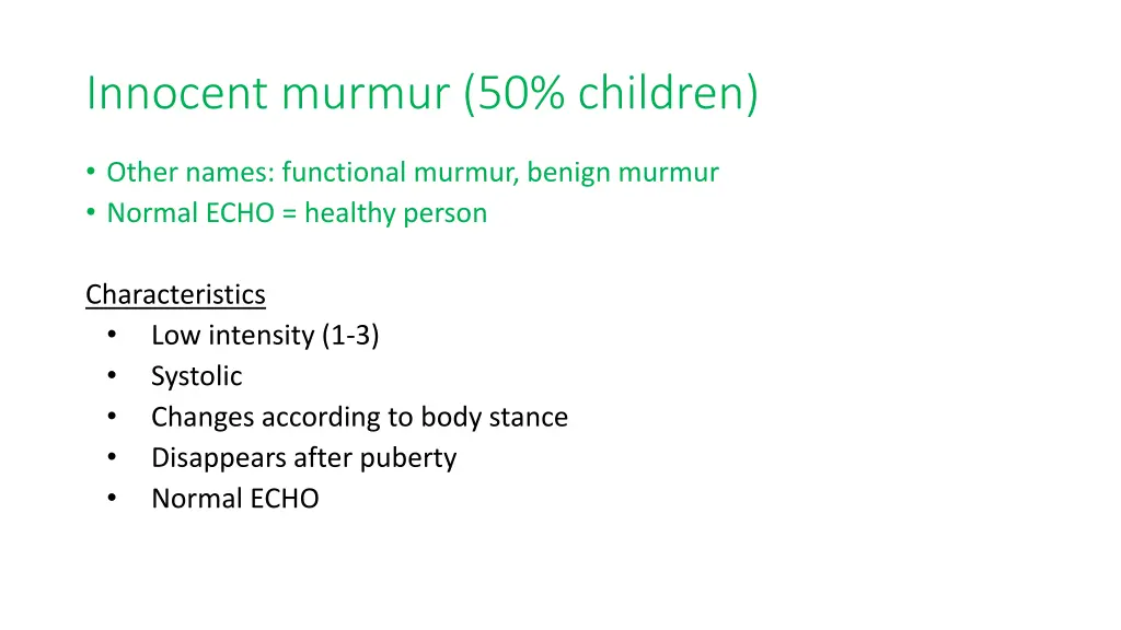 innocent murmur 50 children