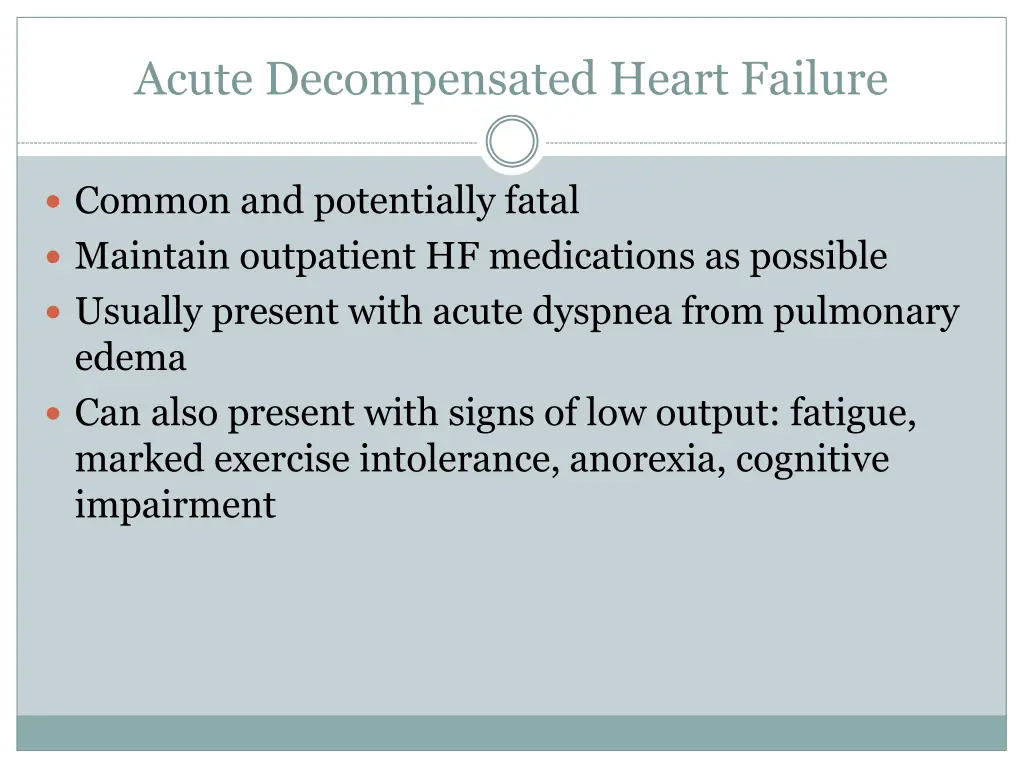 acute decompensated heart failure