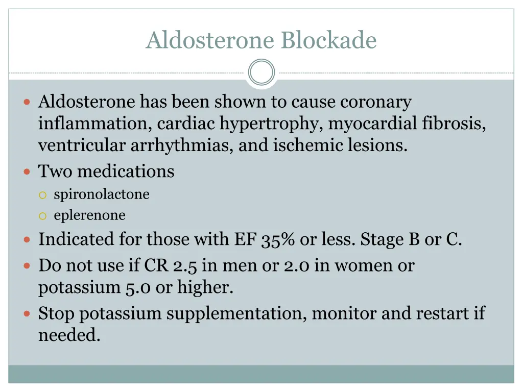 aldosterone blockade