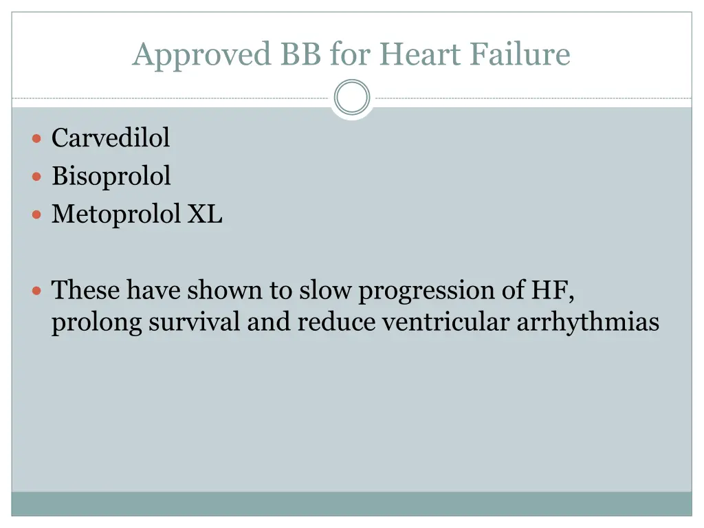 approved bb for heart failure