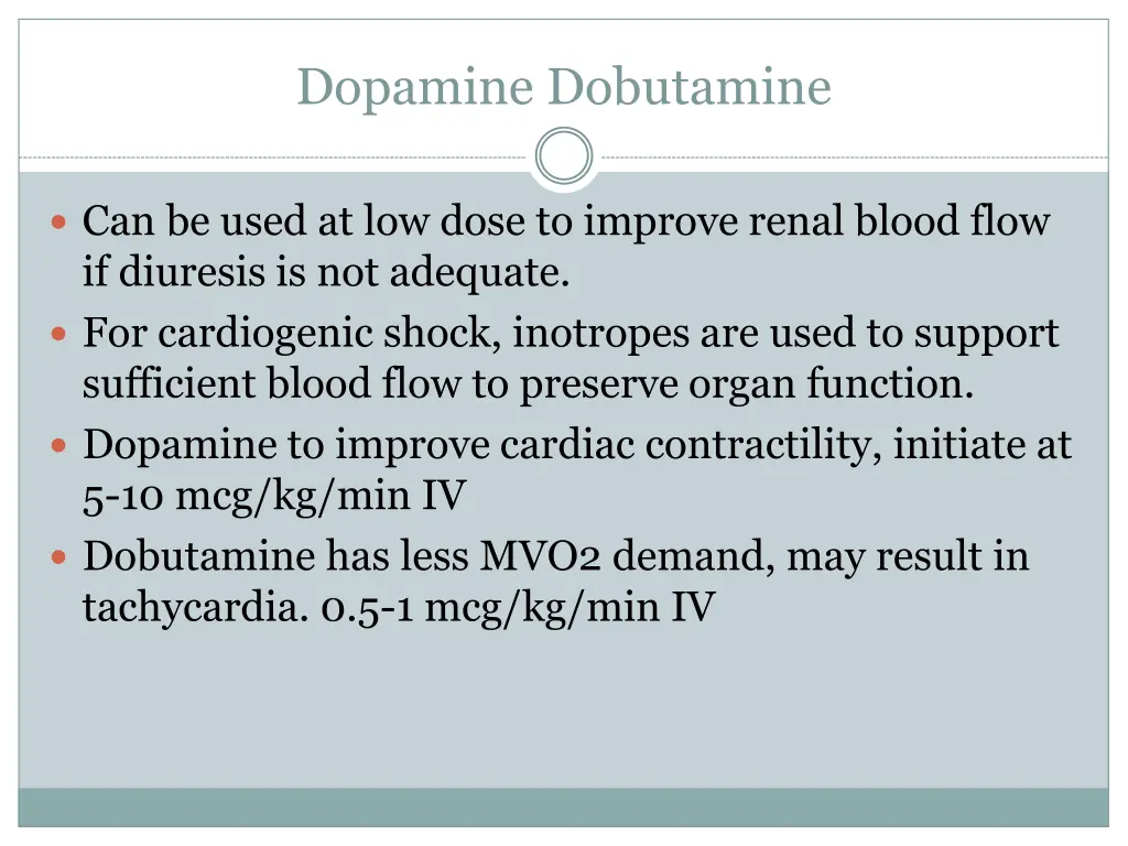 dopamine dobutamine