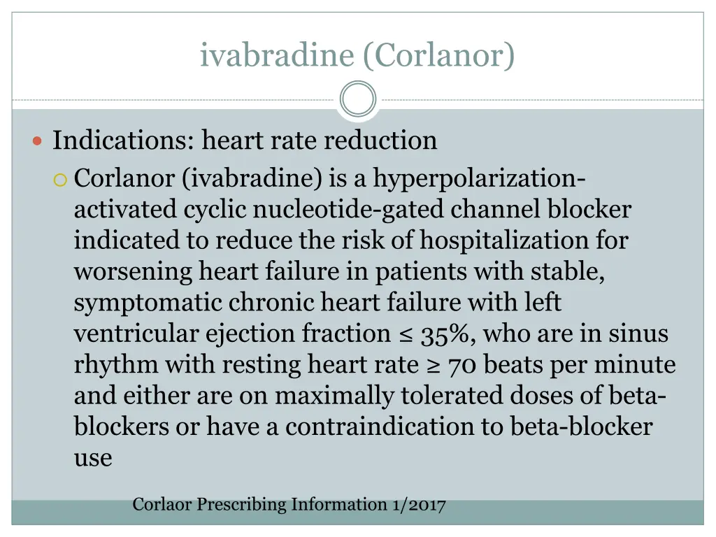 ivabradine corlanor