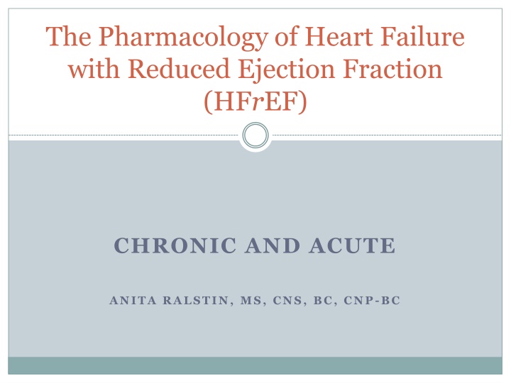 the pharmacology of heart failure with reduced