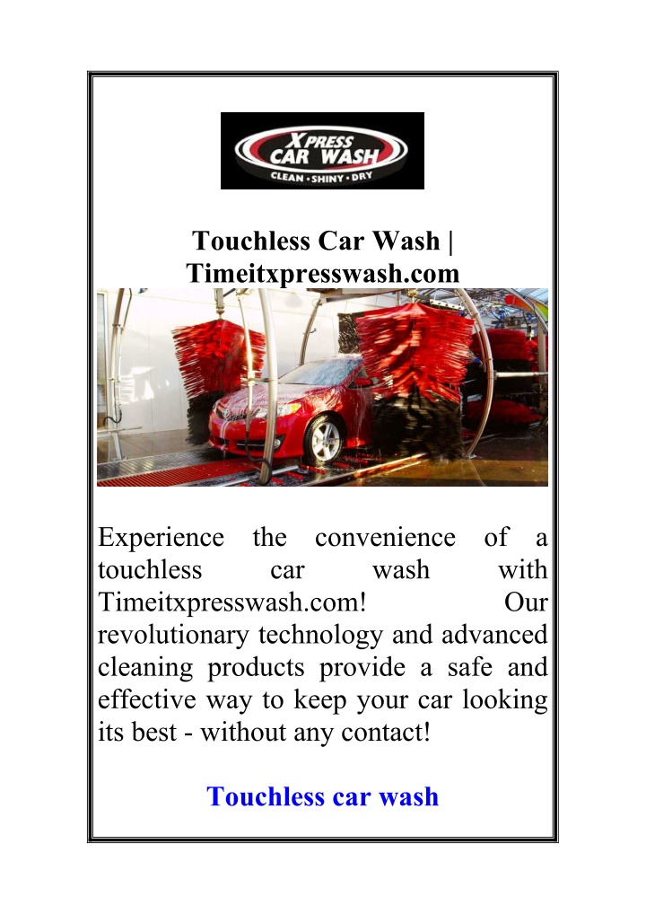 touchless car wash timeitxpresswash com