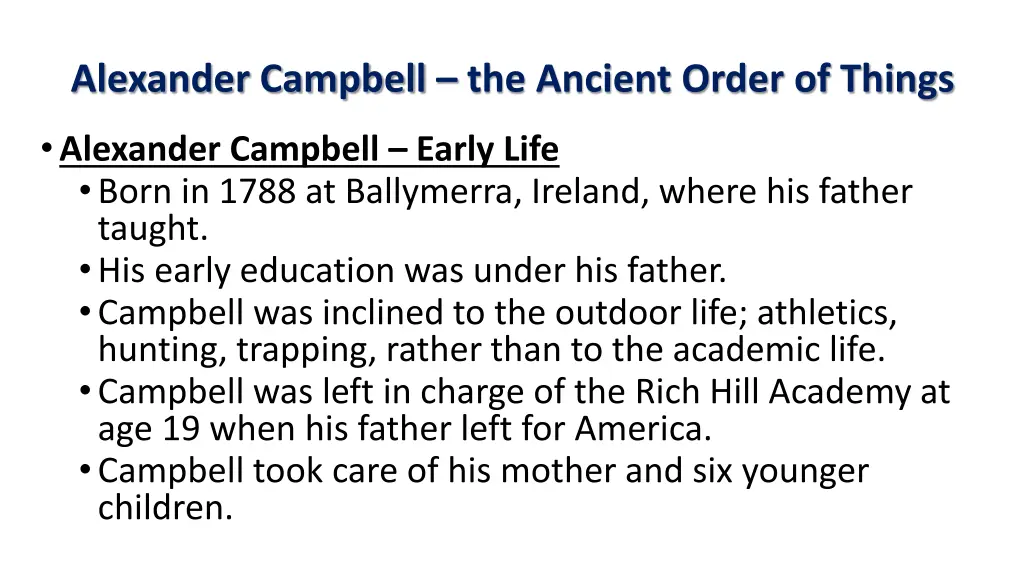 alexander campbell the ancient order of things 2