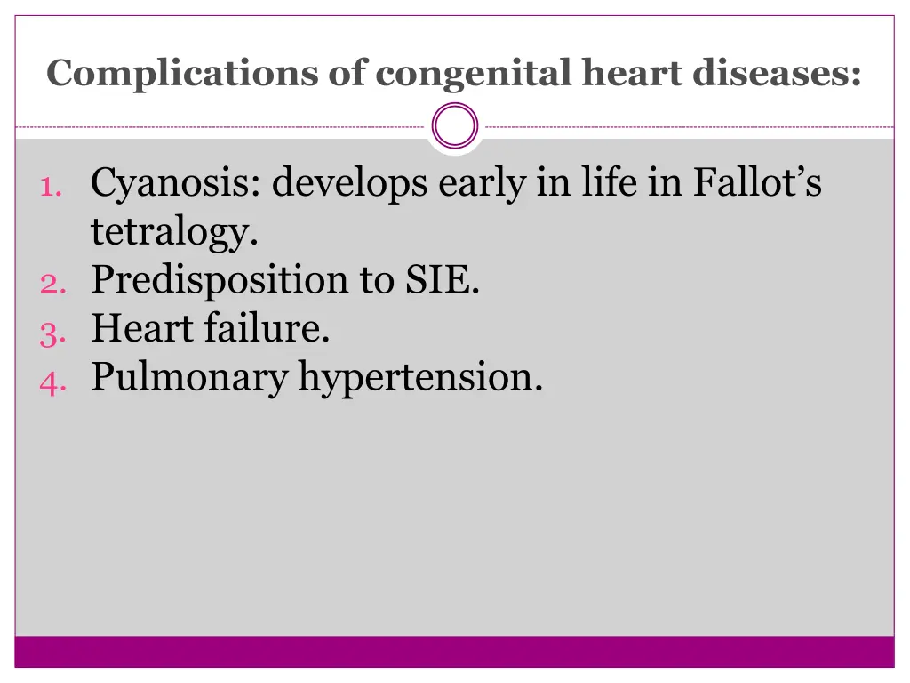 complications of congenital heart diseases