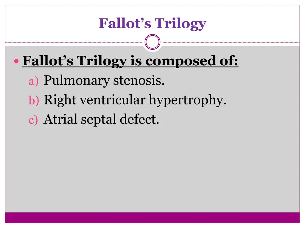 fallot s trilogy