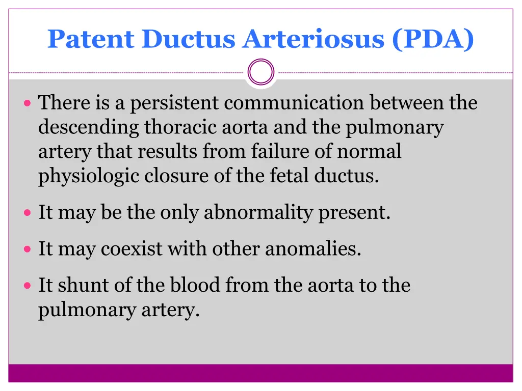 patent ductus arteriosus pda