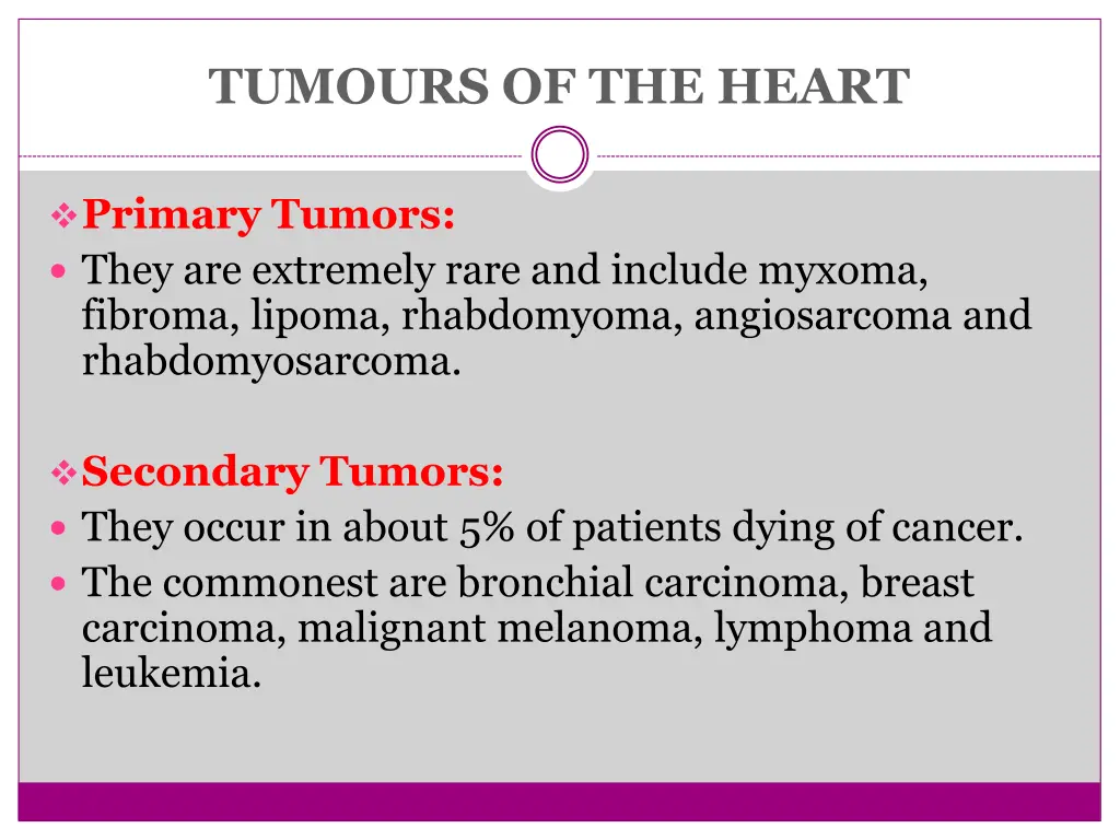 tumours of the heart