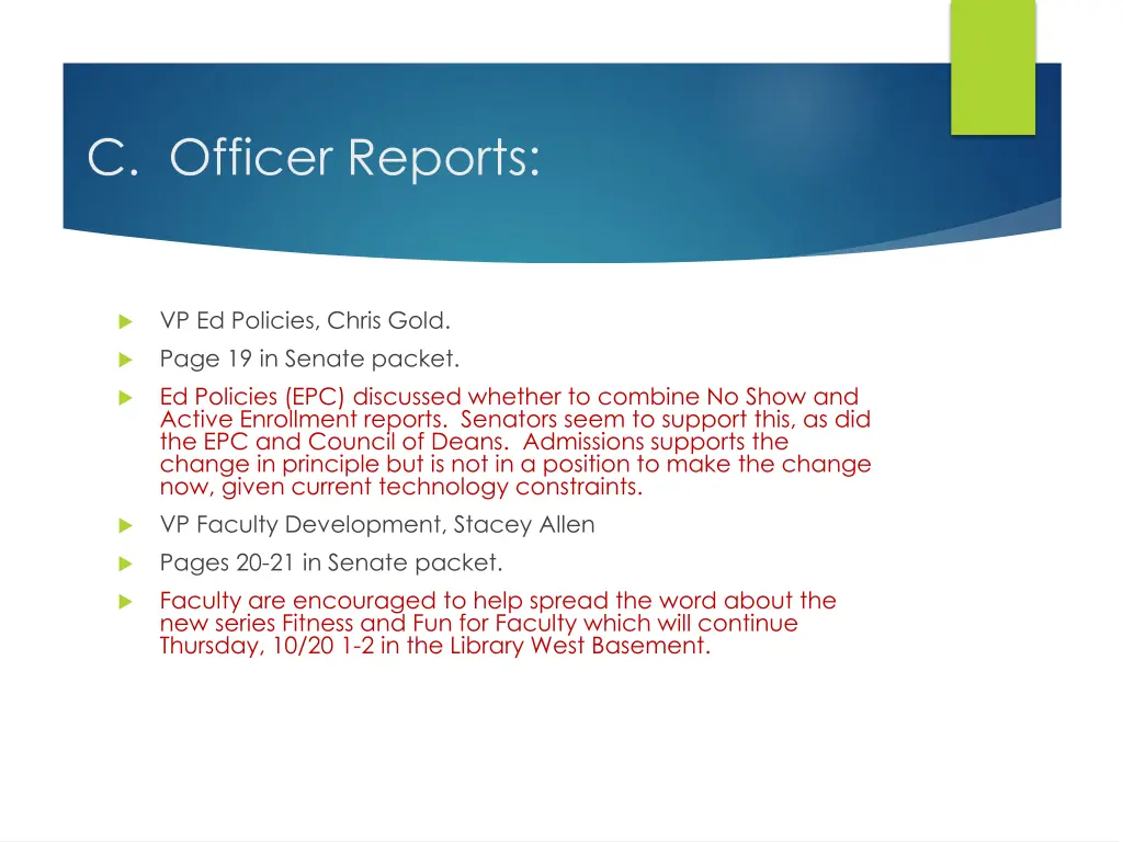 c officer reports