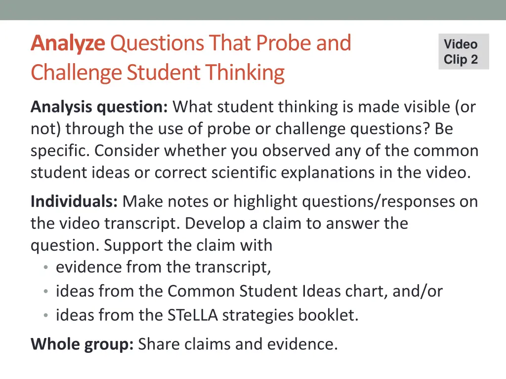 analyze questions that probe and challenge