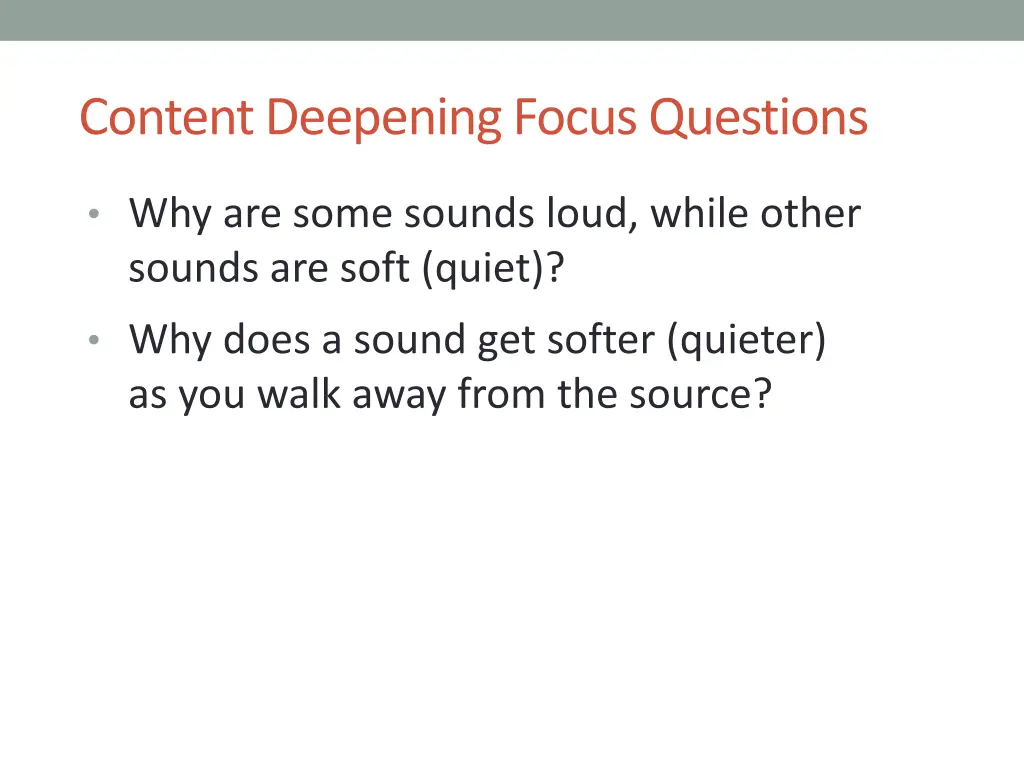 content deepening focus questions