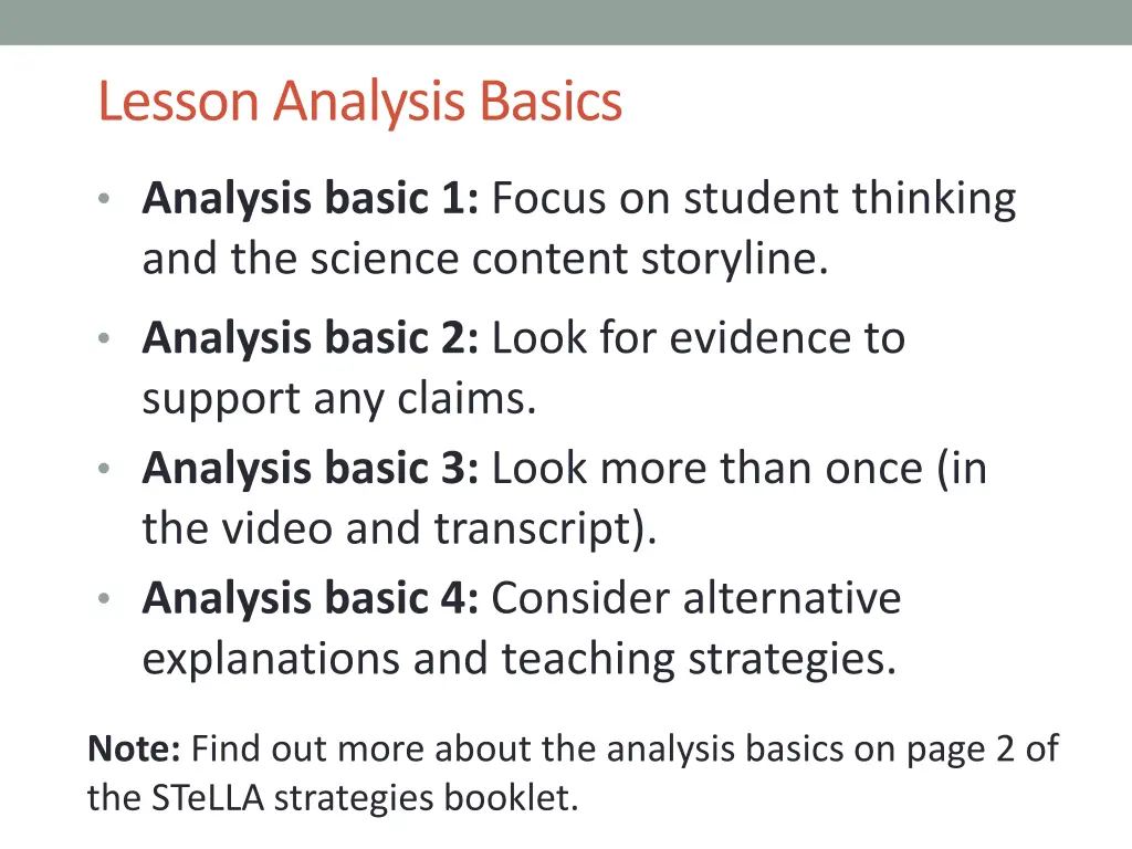 lesson analysis basics