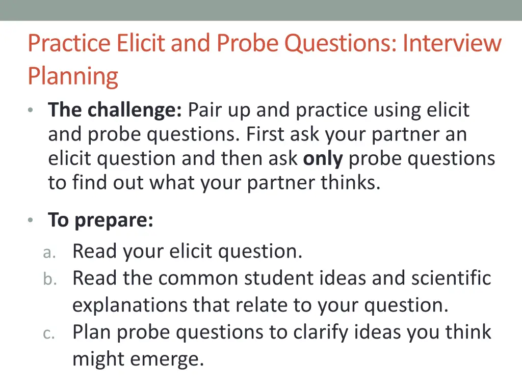 practice elicit and probe questions interview