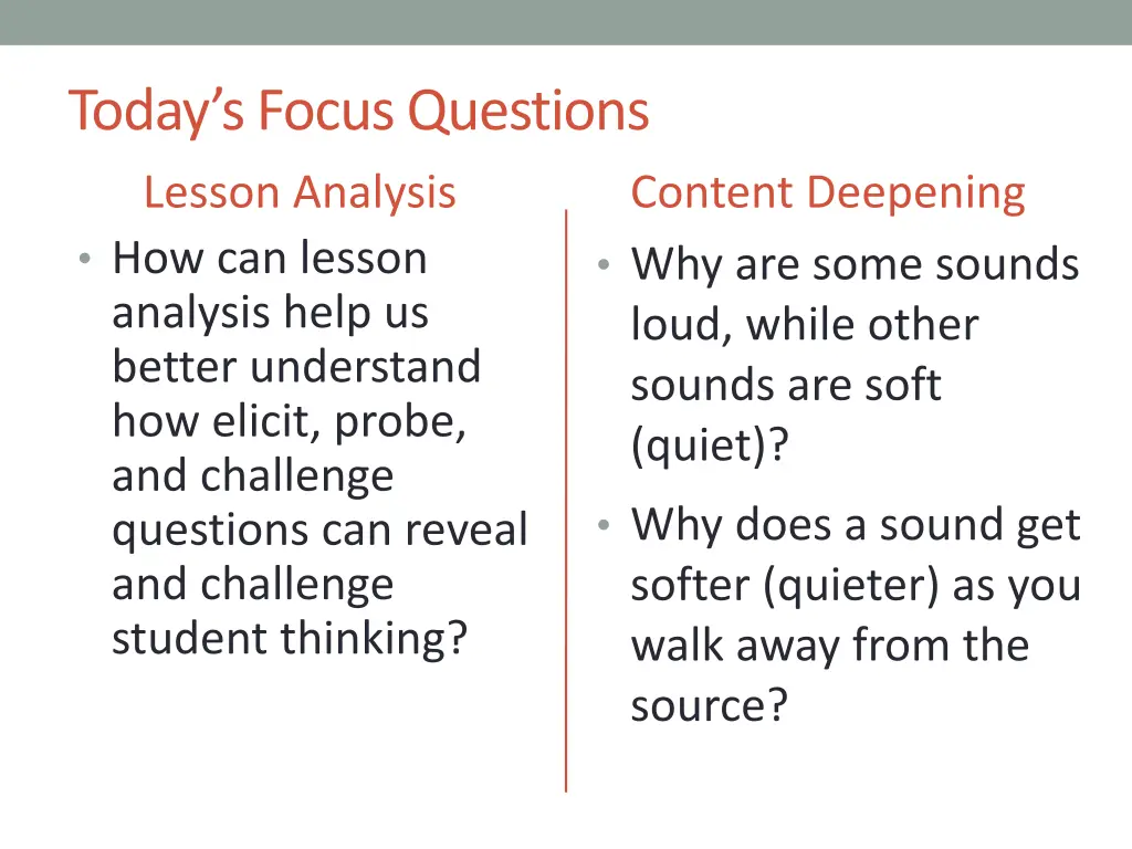 today s focus questions lesson analysis