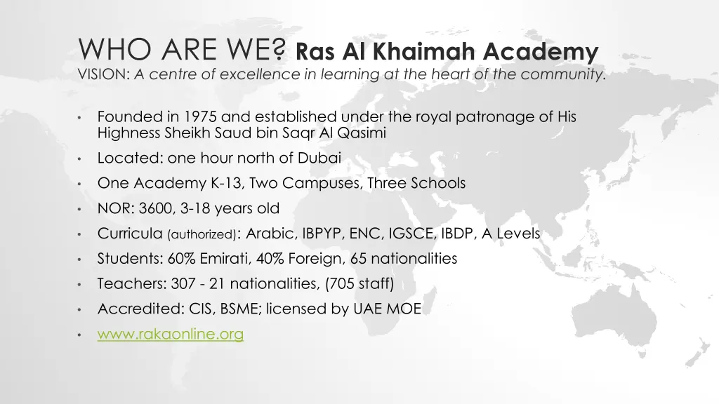 who are we ras al khaimah academy vision a centre