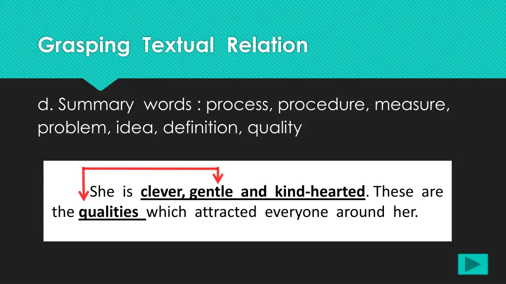 grasping textual relation 11