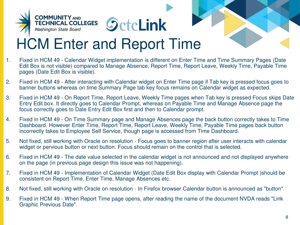 hcm enter and report time