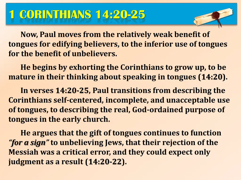 1 corinthians 14 20 25 1