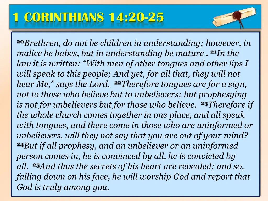 1 corinthians 14 20 25