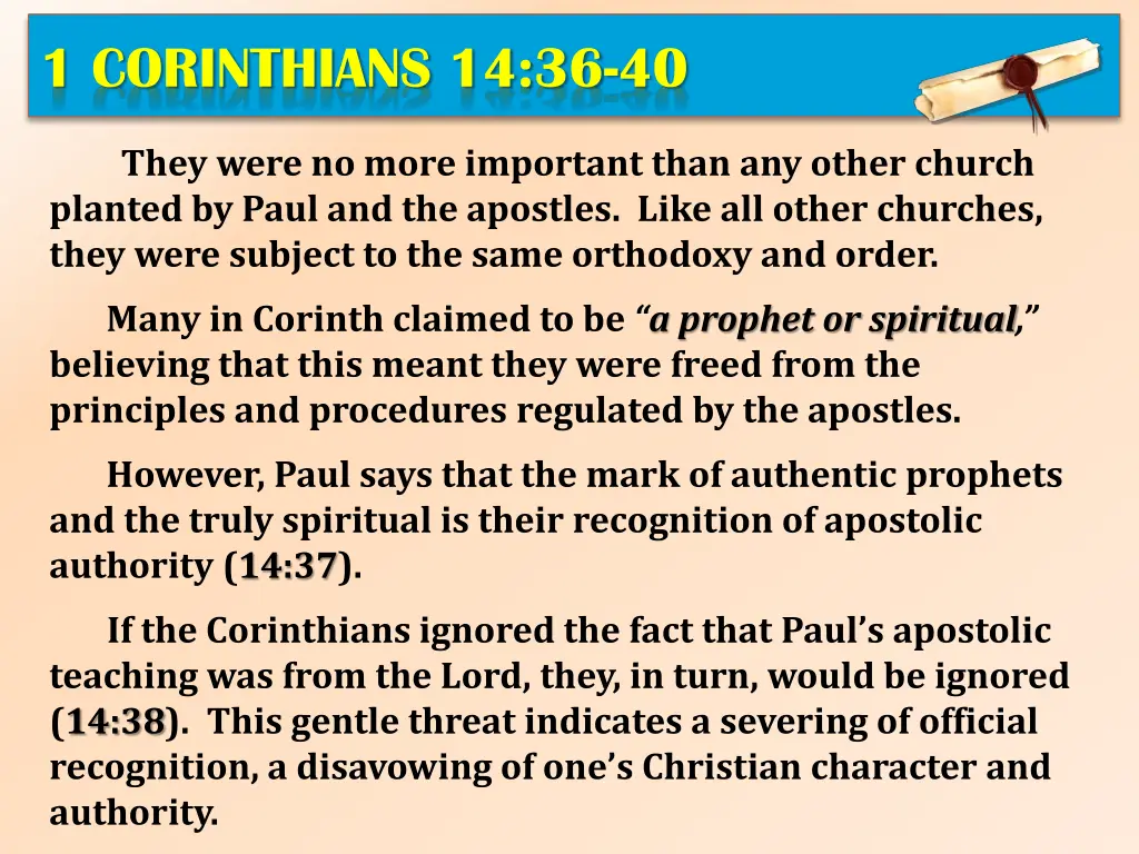 1 corinthians 14 36 40 2