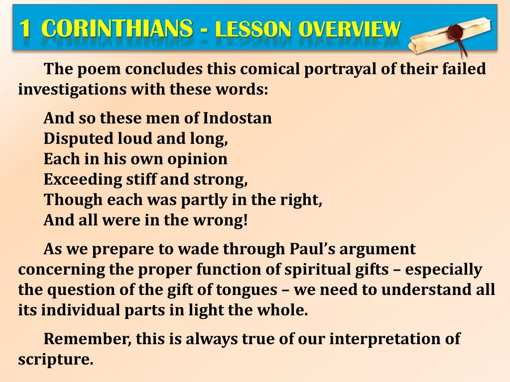 1 corinthians lesson overview 2