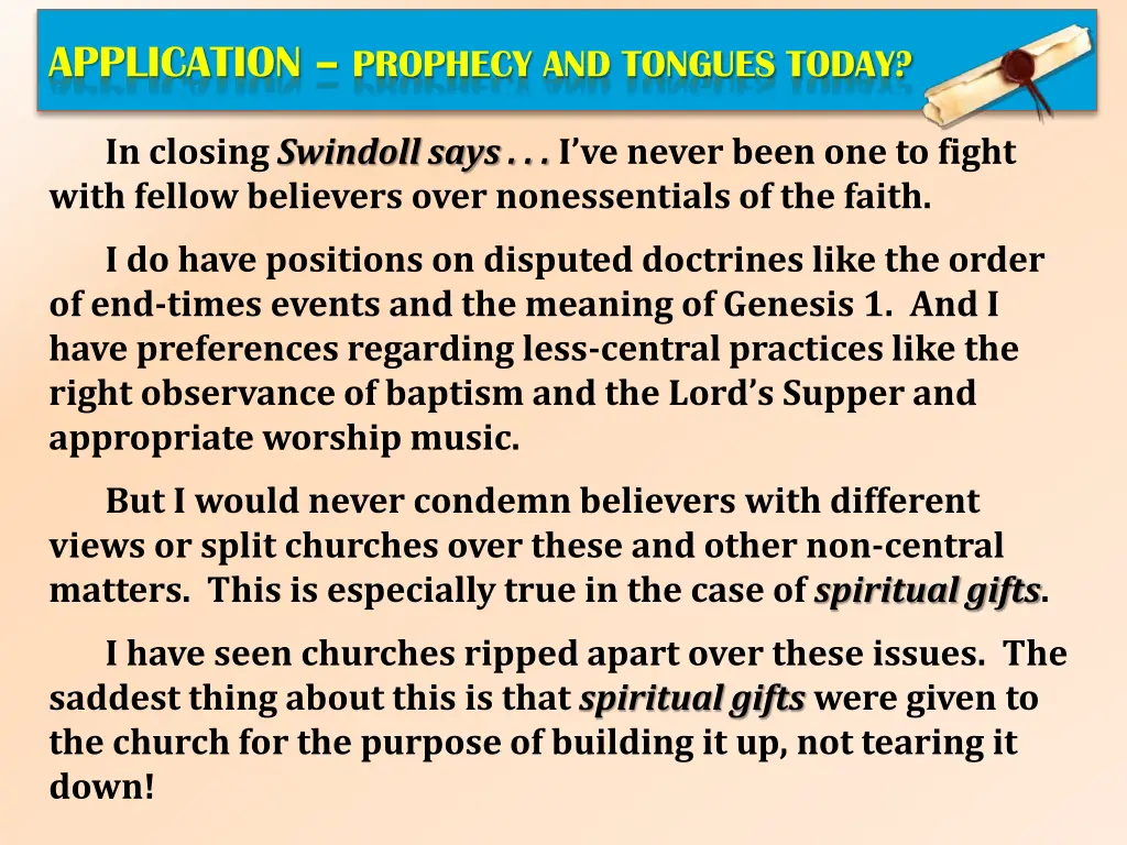 application prophecy and tongues today