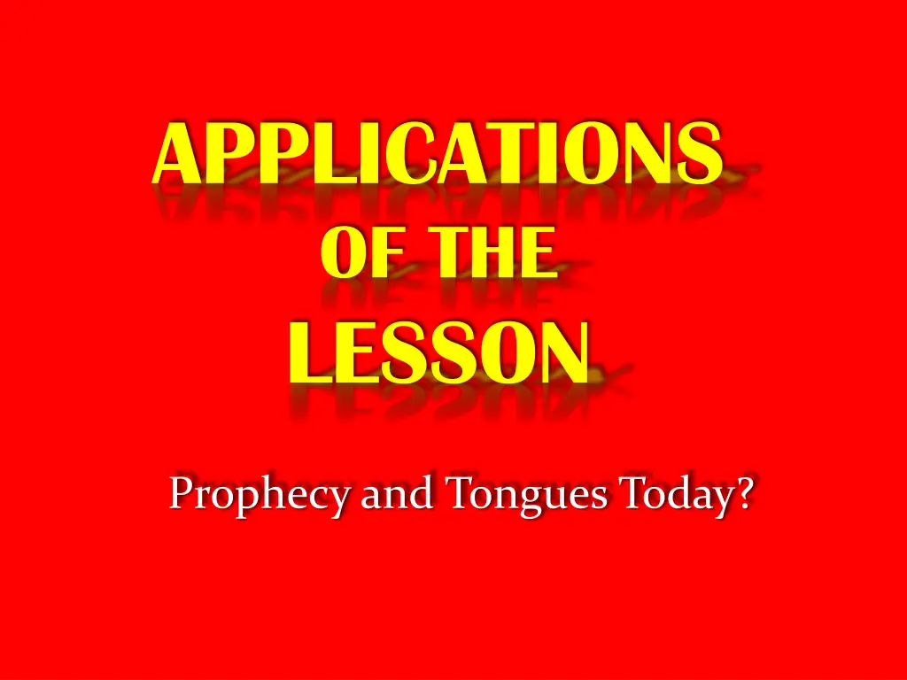 applications of the lesson