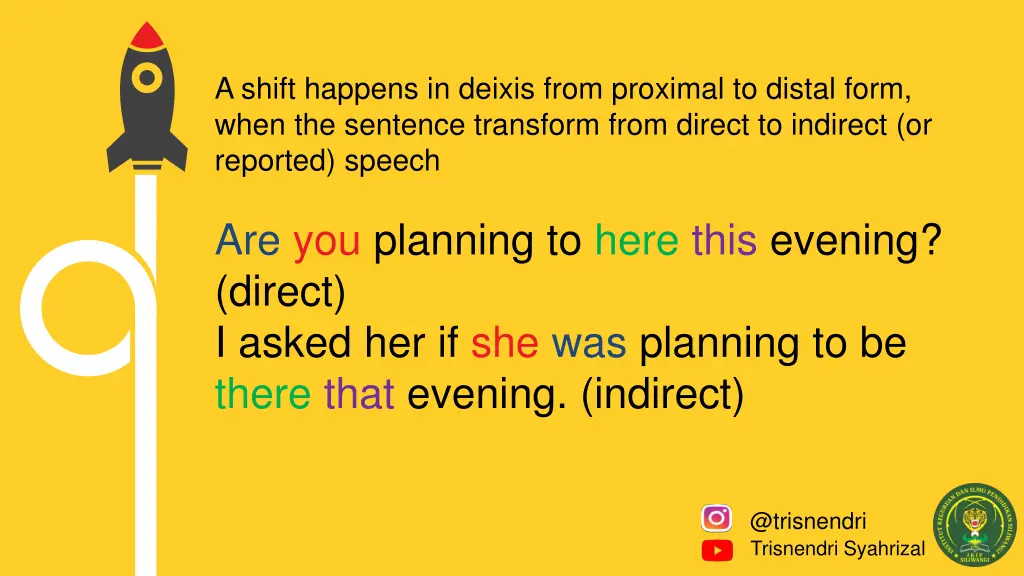 a shift happens in deixis from proximal to distal