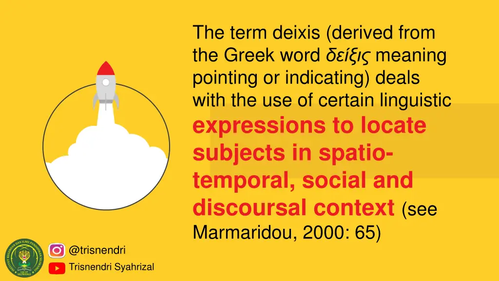 the term deixis derived from the greek word