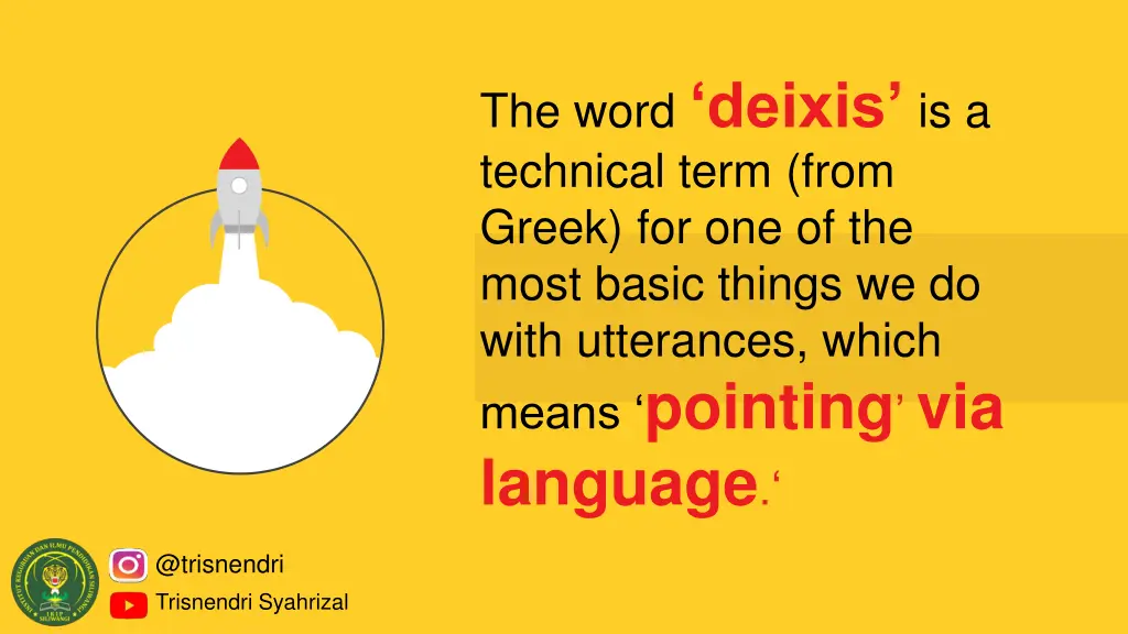 the word deixis is a technical term from greek