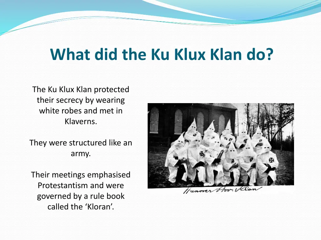 what did the ku klux klan do