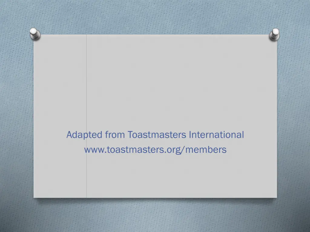 adapted from toastmasters international