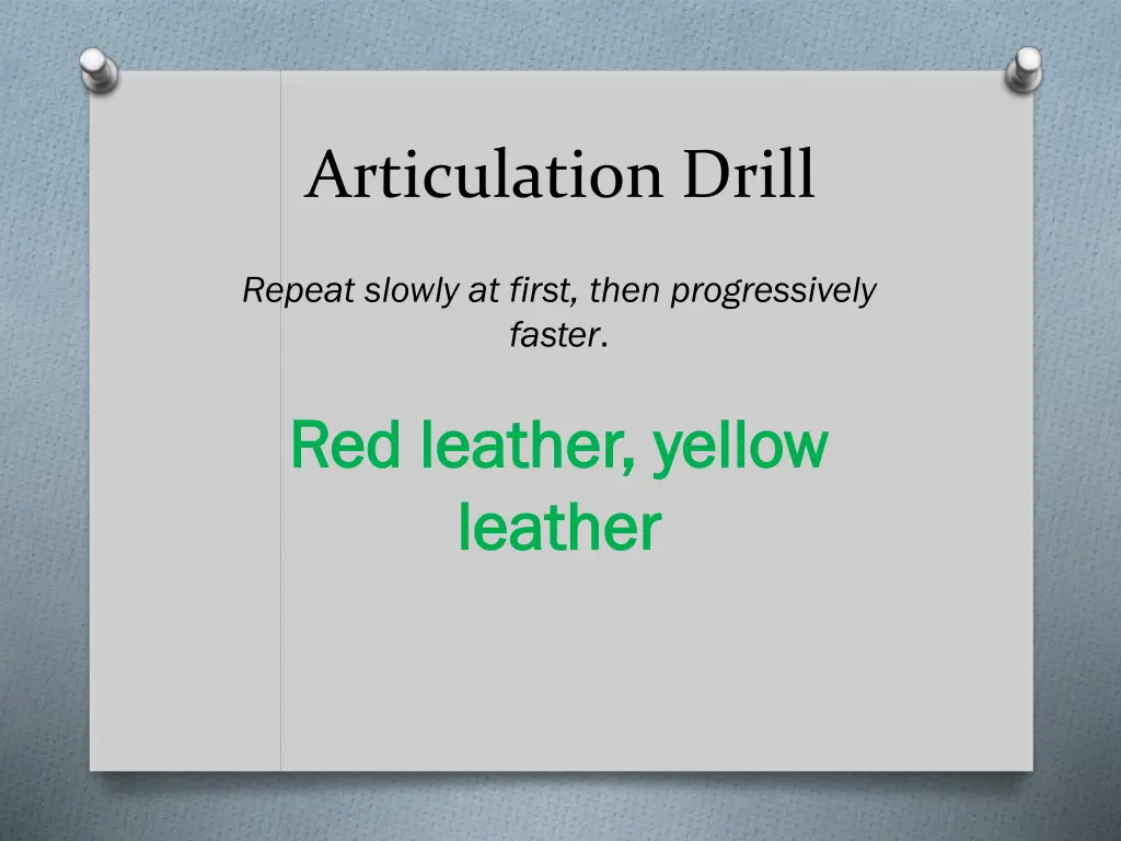 articulation drill