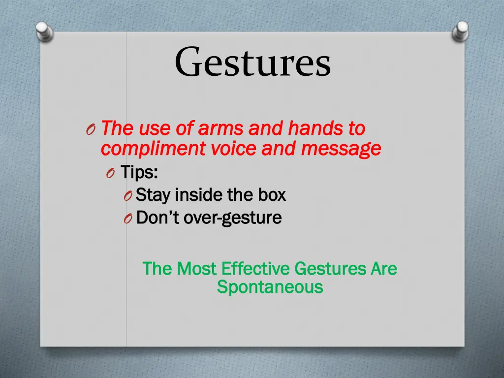 gestures