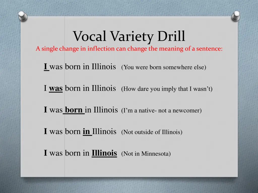 vocal variety drill a single change in inflection