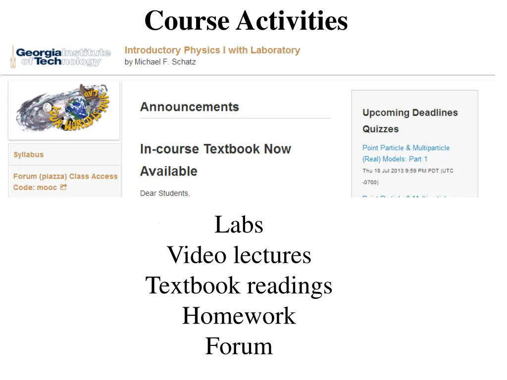 course activities