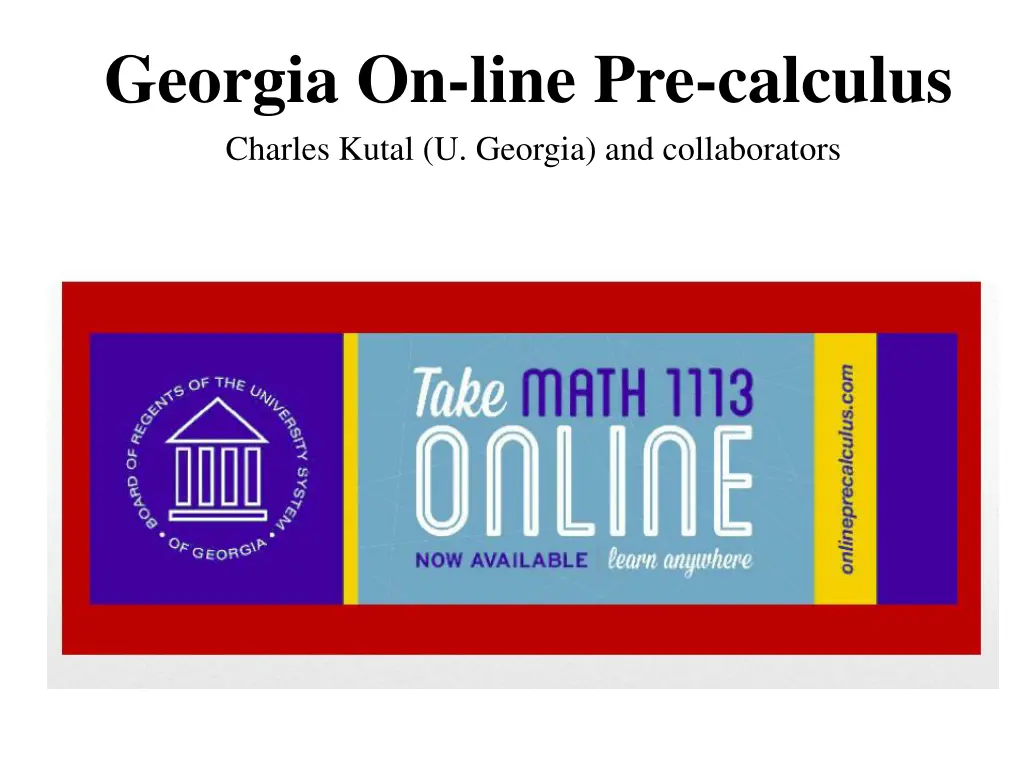 georgia on line pre calculus charles kutal