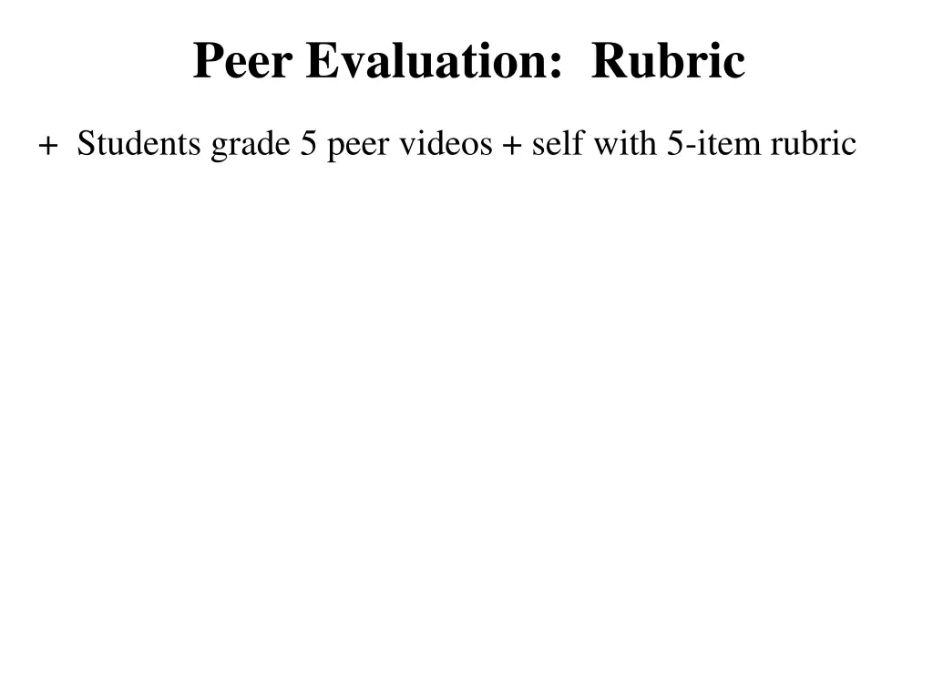 peer evaluation rubric