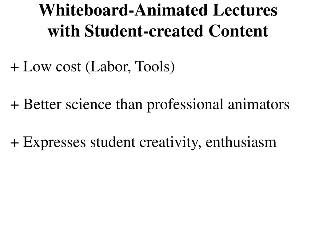 whiteboard animated lectures with student created