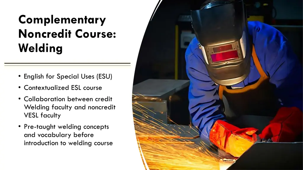complementary noncredit course welding