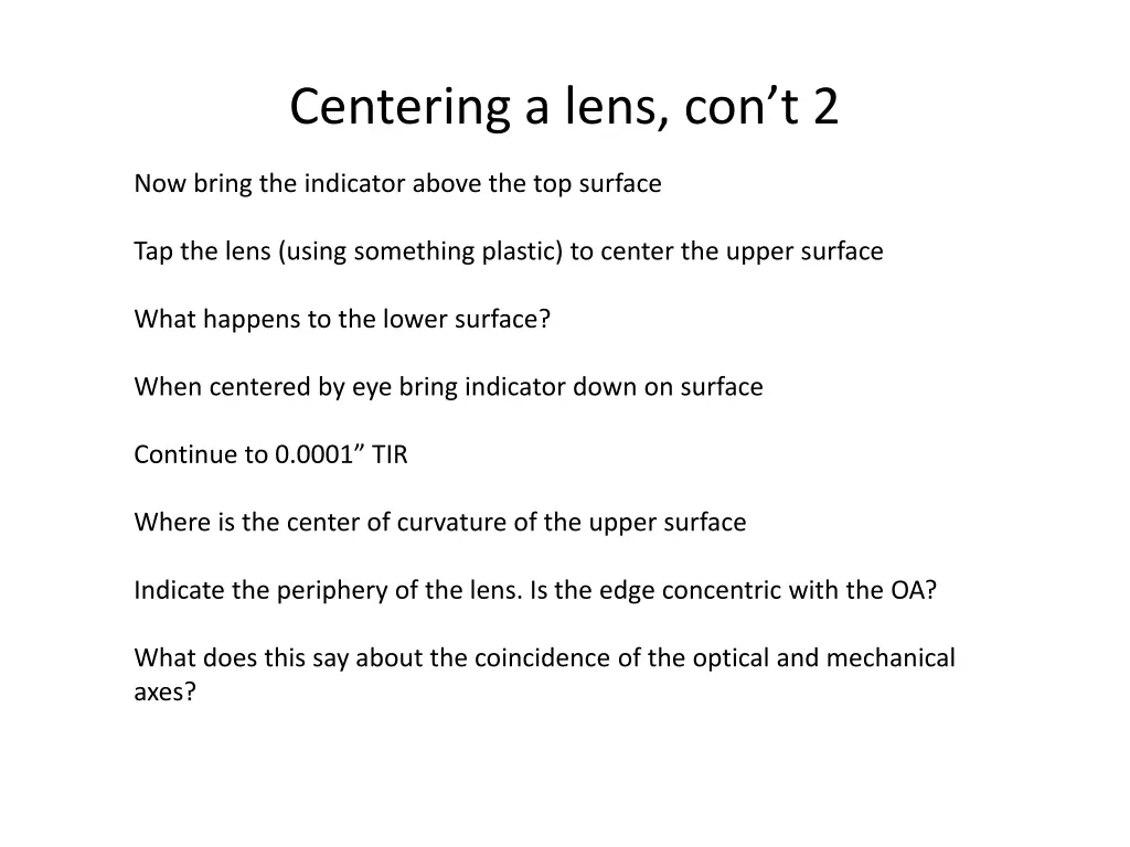 centering a lens con t 2