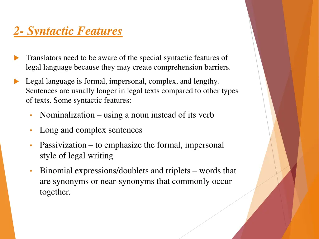 2 syntactic features