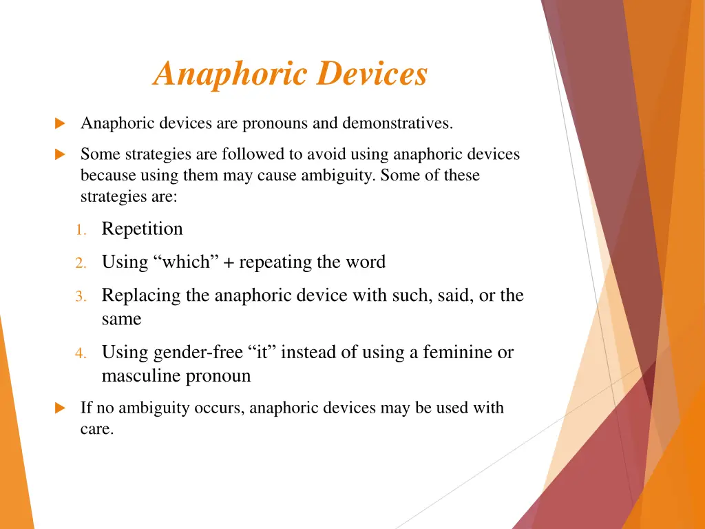 anaphoric devices