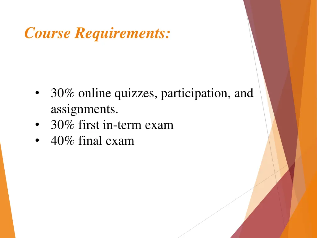 course requirements