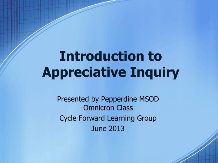 introduction to appreciative inquiry